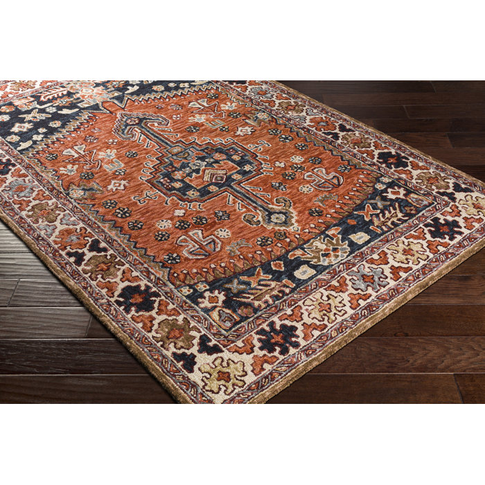 Madeline Handmade Wool Orange/Black Rug & Reviews Joss & Main